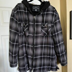 Men's Black & White Flannel Shacket